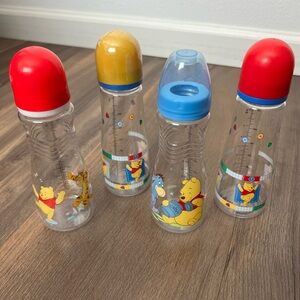 Vintage Y2K 2005 The First Years Winnie the Pooh Baby 8oz Bottle Bundle 4 total
